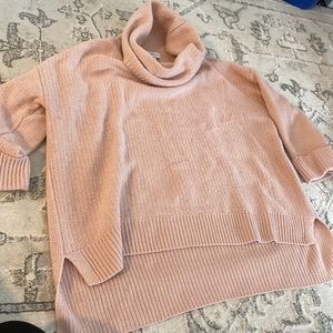 Liz Claiborne size large 100% acrylic, pink three-quarter sleeves longer in back